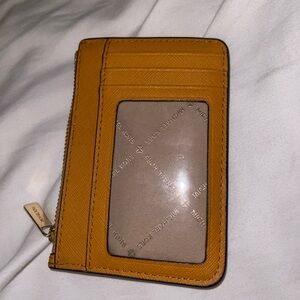 EUC Michael Kors keychain wallet mustard yellow
